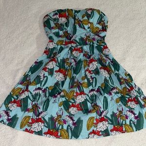 What If? Strapless Floral Dress